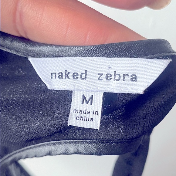 Naked Zebra Black Tank Top with Sheer Detail - Picture 2 of 8